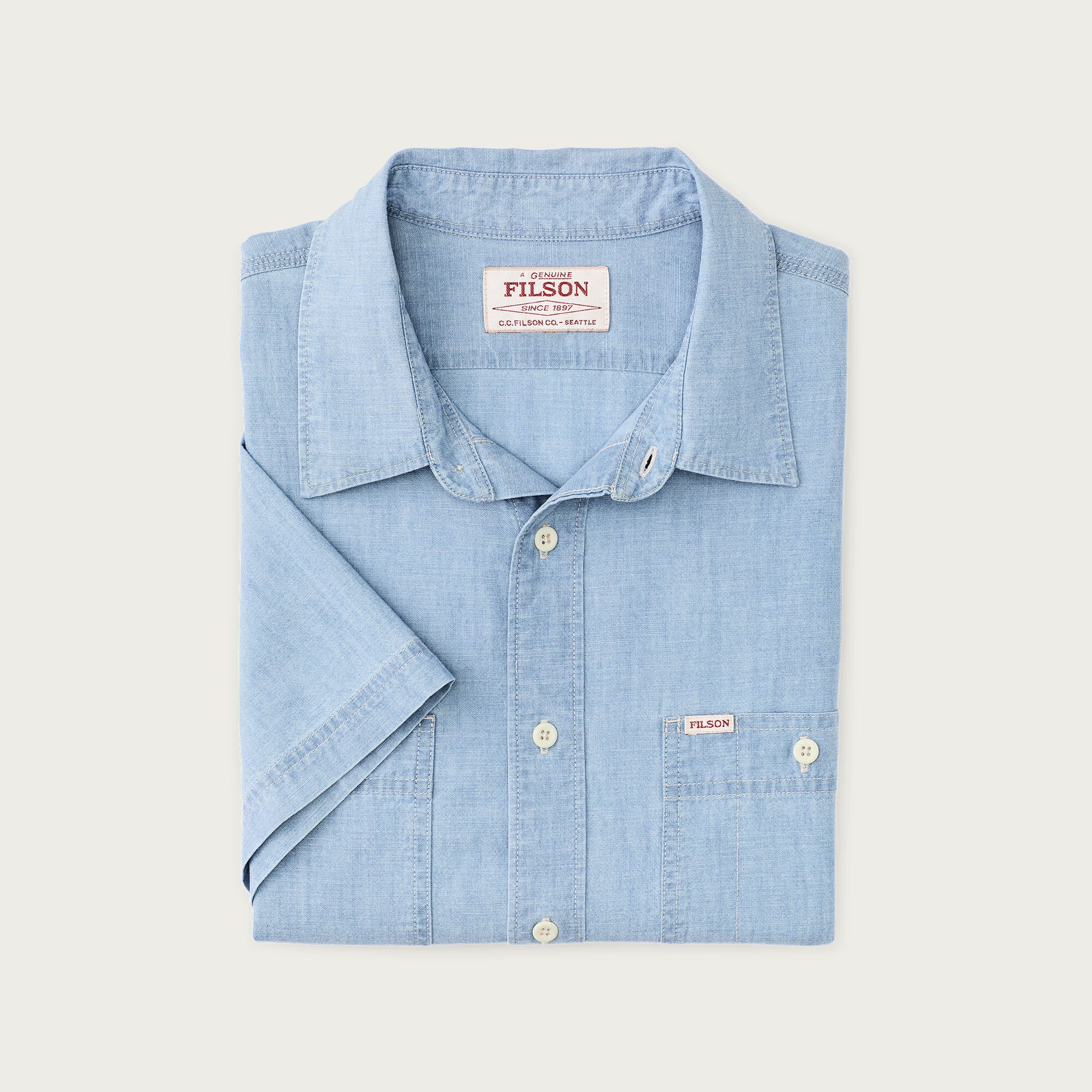 Short Sleeve Chambray Shirt - Image 3