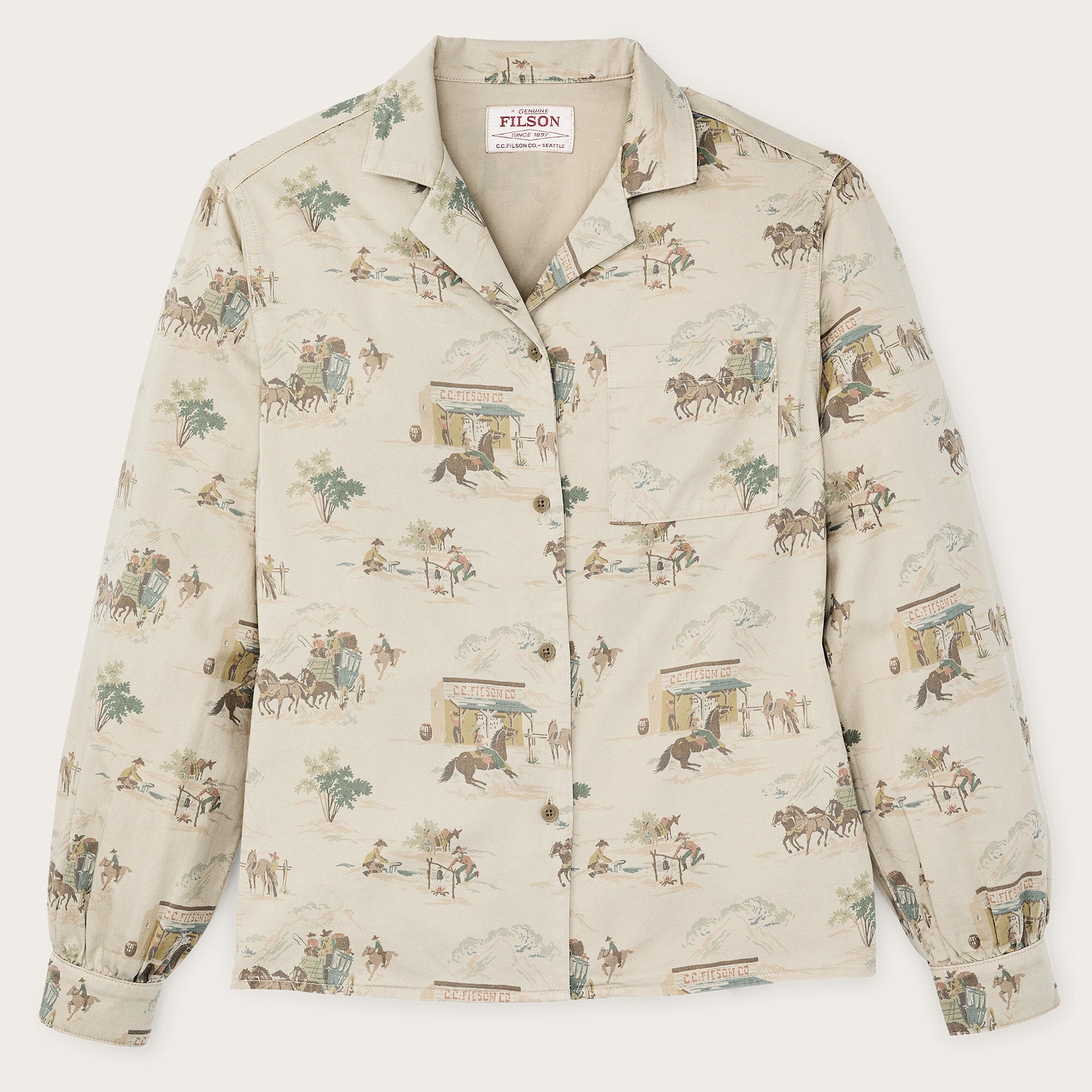 WOMEN'S LONG SLEEVE TWILL CAMP SHIRT